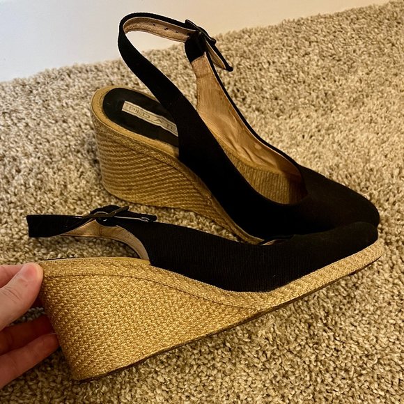 Pied-a-Terre 'Imperia' Navy Blue Slingback Espadrille Wedges ASO Kate Middleton - Picture 8 of 11